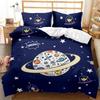 Astronaut Duvet Cover Set, Space Bedding Set for Kids Boys, Sky Galaxy Themed Comforter Cover, Queen/King/Twin Size Quilt Cover