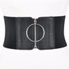 Women's Ultra Wide Belt for Dresses Female Big Metal Circle Ring Cummerbund Waist Strap Ladies Elastic Belts