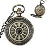 New Vintage Bronze Clamshell Automatic Mechanical Roman Numerals Pocket Watch for Men and Women Students