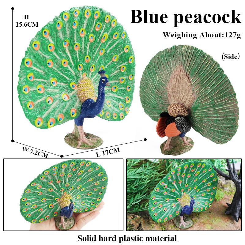 Oenux Bird Nest Animals Peacock Parrot Trogon Hornbill Owl Model PVC Action Figures Big Garden Decoration Cute Kids Toy Gift