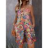 Women Summer Casual Sleeveless Rompers Spaghetti Strap Shorts Overalls Boho Floral Outfits 2025 Jumpsuit With Pockets
