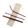 5Pcs Red Rainbow Eco Friendly Reusable Straws Set 304 Stainless Steel Metal Straw Smoothies Drinking Straws Set with Brush Bag