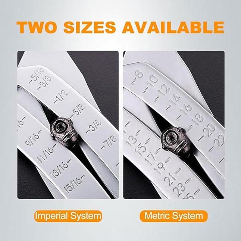 Точный брелок для проверки размера резьбы Портативный штангенциркуль Метрический/Имперский размер резьбы шестигранной гайки Ручные измерительные инструменты