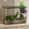 Small Fish Tank with Lid Betta Aquarium Tank Creative Hydroponic Fish Bowls  For Home Decorative