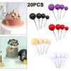 20pcs/Set Cake Topper Golden Ball Birthday Party Cupcake Topper DIY Cake Decor