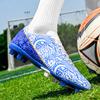 35-45 Men's Low-top Football Shoes Outdoor Long-nailed Blue &White Porcelain Sports Football Boots Large Size Youth Sports Children's Football Boot