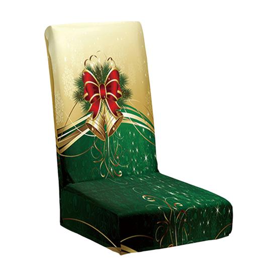 Yousheng Christmas Chair Cover Dustproof Cartoon Santa Snowman Print Stretchable Fabric Anti-slip New Year Party Decoration Chair Protective Sleeves