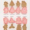 8Pcs/set Cookie Molds 3D Cartoon Pressable Christmas Biscuit Resin Mould Cookie Kitchen Baking Pastry Bakeware Tool