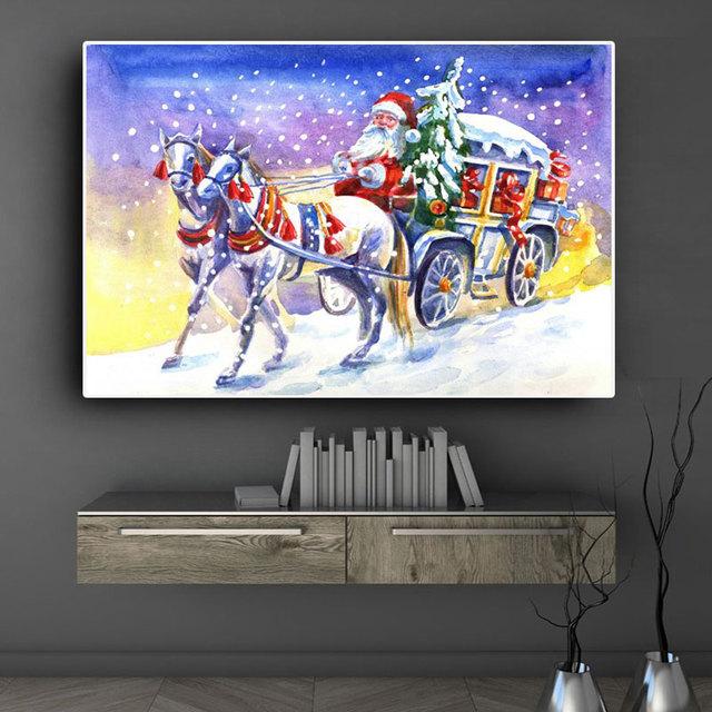 Landscape Canvas Painting Snow Scene Prints Winter Christmas Posters and Prints for Living Room Decoration Home Decor Cuadros