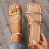 Fashion Women's Slippers 2024 New Summer Flats Sandals For Women Casual Beach Female Leather Flip-flops Sexy Denim Slides Women Slippers