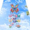 Butterfly Wind Chime Double Sided Diamond Painting Home Decor Diamond Painting Hanging Pendant for Garden Window Decoration