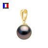 Compagnie Générale Des Perles - Genuine Round Tahitian Pearl Pendant 11-12 Mm 18 Cts Yellow Gold - Women's Jewelry