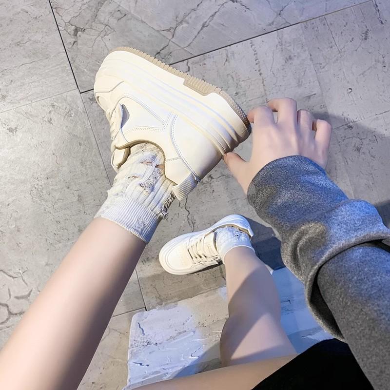 Little White Shoes Women's Winter New Velvet Shoes Versatile Thick Baseplate Shoes Casual Shoes Muffin Sneakers