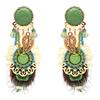 [Q4970] - Golden Green 'Acapulco' Designer Earrings - 75x30 Mm
