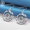 925 Sterling Silver Circle Spiral Earring  Jewelry