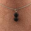 Stones and Minerals. Necklace 2 Lava Beads 8 Mm. Stainless Steel Chain. Necklace Women, Men. Customizable Size.