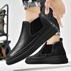 Fashion New Casual Leather Mens Chelsea Boots Fashion Brand Male Motorcycle Boots Comfortable Men High Top Shoes Handmade Elegant Botas