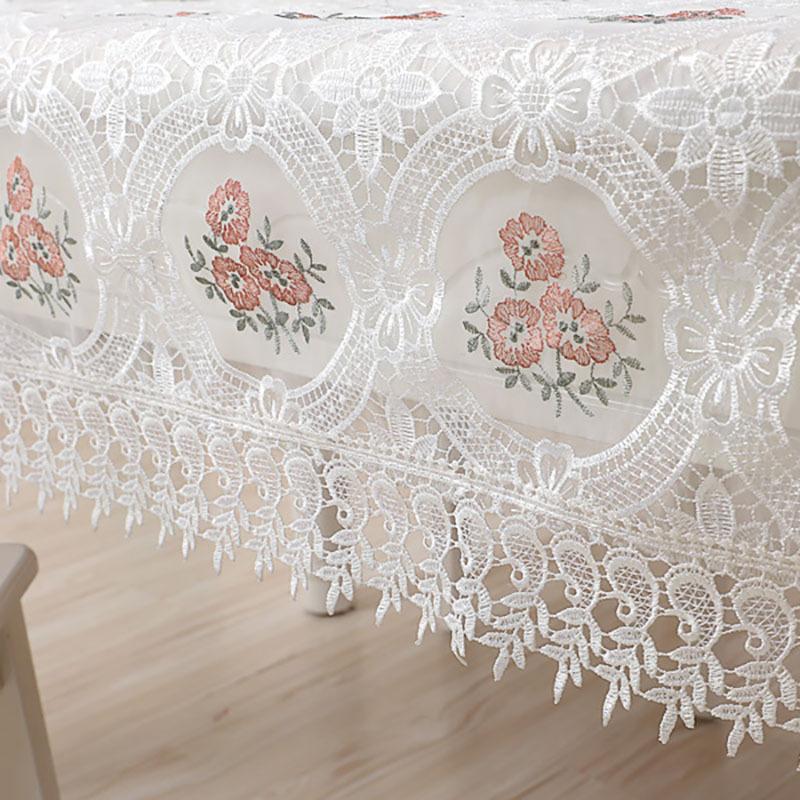 Embroidered Tablecloth Lace Hollow Pastoral Style Table Cloth Coffee Table Cloth Decorative Tablecloth Long Tablecloth