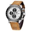 BY BENYAR Watch Watch Chronograph Analog Watch 30M Waterproof Business Simple Stylish Popular Formal Leather Belt Quartz Watch Gift for Men Brown