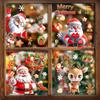 Creative Christmas Window Decals 3D Static Cling Santa Claus Gift Box Snowflake Home Decor Festive Glass Stickers for Holiday
