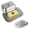 Stainless Steel Butter Box Butter Box Solid Cheese Storage Box with Lid Western-style Butter Cheese Bread Plate Preservation Box