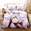 3D Anime Sexy Girls Silvervale VTuber Bedding Set Single Twin Full Queen King Size Bed Set Adult Kid Bedroom Duvet Cover Sets