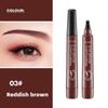 Eyebrow Pencil Waterproof Fork Tip Sketch Liquid Eyebrow Tattoo Pen 4 Heads Fine Long Lasting Eyebrow Enhancer Dye Tint Pen 1 Piece, None