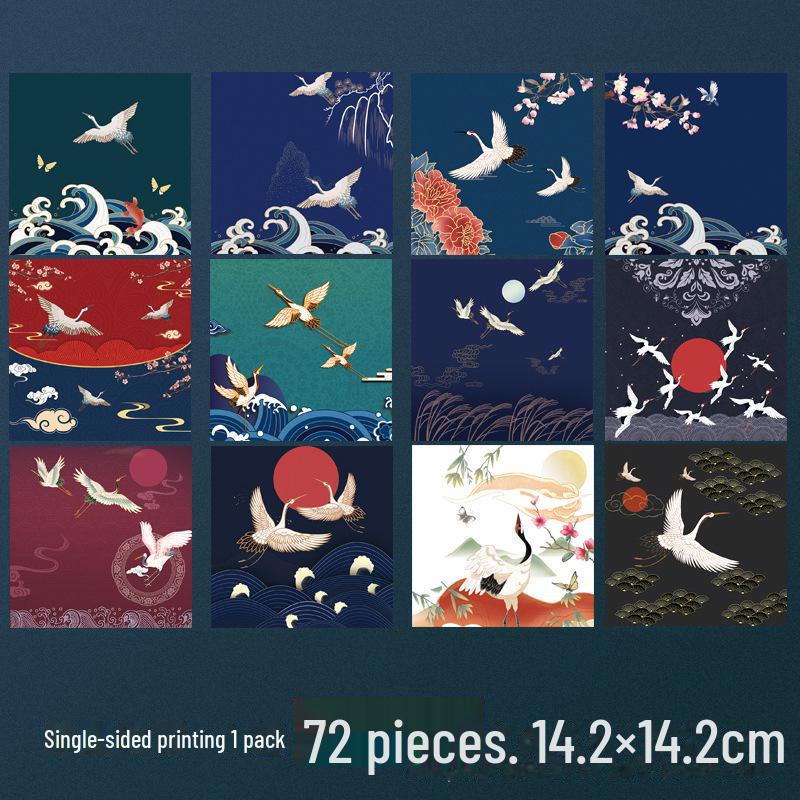 "Chenyang Handmade Origami Paper: Ancient Style Crane-Themed Colored Sheets"