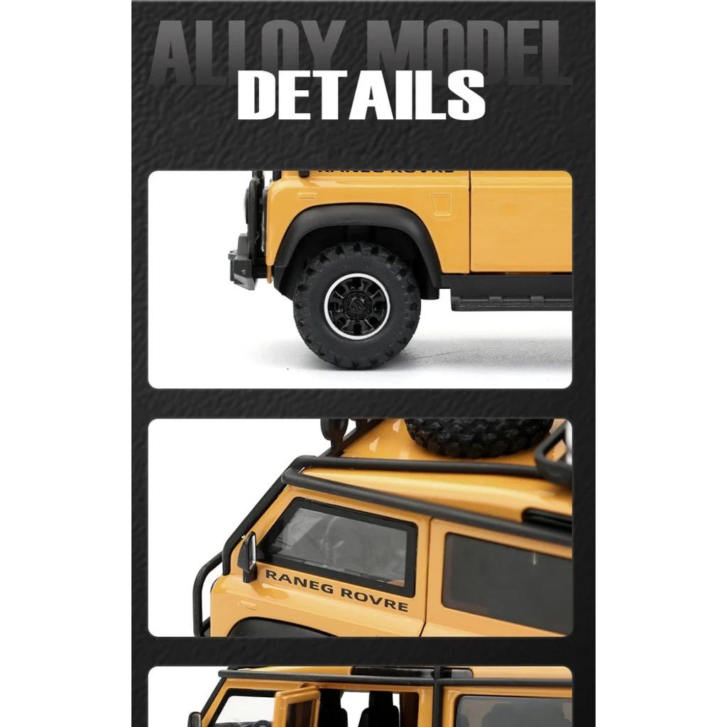 1/32 Land Rover Defender Van Off Road Alloy Diecast Car Model Children's Toys Birthday Gifts Sound and Light Boyfriend Choice