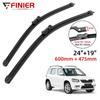 2PCS Wiper Blades For Skoda Yeti 2009-2019 24" 19" Fit Front Windshield Windscreen Window Brushes Cutter Accessories 2014 2015 2016 2017 2018 2019