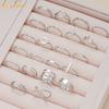 22pcs/set Silver Rings Set for Woman Adjustable Zircon Simple Ring Accessories