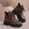 Fashion 2024 Women's Boots Winter Platform Sole Lace-up Fashion Boots Plus Size Ankle Modern Outdoor Boots Round Toe Women