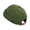 Clape Sag Round Brimless Hat Men's Cap, Fisherman's Cap, Cotton, Foldable, Unisex, All-Season, (OG01-Green)