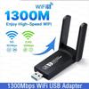 1300Mbps USB WiFi Adapter 2.4G/5GHz Dual Band Network Adapter 802.11AC WiFi 2 Antenna Dongle For PC/Laptop Driver Free Win10/11