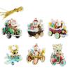 6Pcs Santa Acrylic Cartoon Pendant Snowman Christmas Tree Hanging Ornament  Home