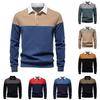 Men's Colorblock Button Lapel Long Sleeve Top Men's Casual Fashion Shirt