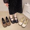 Popular French Style Foreign Style Square Head Retro Word Mary Jane Shoes Summer 2025 New Retro Style Leather Shoes Light