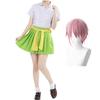 The Quintessential Quintuplets Nakano Ichika Nino Miku Yotsuba May Cosplay Set with Wig Halloween Gotoyome Ichika [Milky Time] (M, Set)