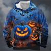 Halloween Theme Men's Long Sleeve Hoodie Funny 3D Printed Pumpkin Head Men Hoodie Sweatshirt Oversized Men's Clothing