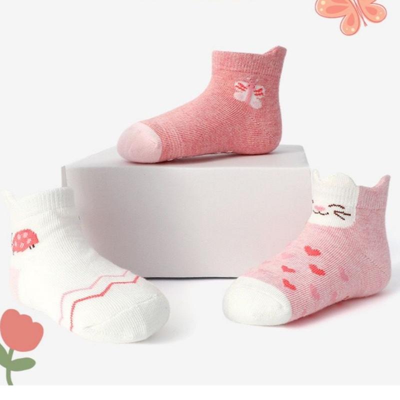 12pairs/lot Baby Floor Socks Girls Cotton Children's Anti-slip Boat Low Cut Sock 1-5Years