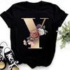 Summer Women's Fashionable Simple Floral Letter Printed Pure Cotton Short Sleeved Women's T-Shirts Women’s