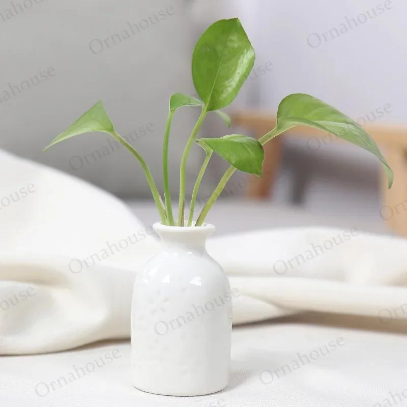 1PC Nordic Style Mini Modern Flower Vase Home Decoration Living Room Ceramic Home Decoration Floreros Vintage Flower Pot Vases