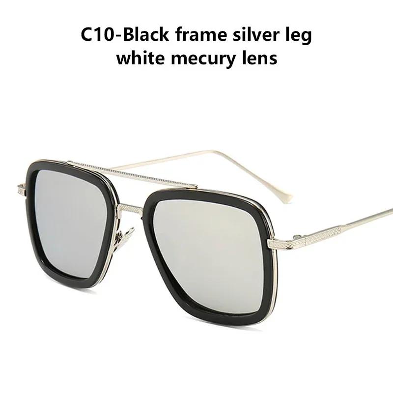 Luxury Steampunk Men Sunglasses Tony Stark Iron Man Sun Glasses Vintage Metal Eyewear Steam Punk Sunglass Uv400 Male Gafas