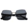 Vintage Rimless Sunglasses Gradient Sunglasses Women Shades Fashion UV400 Eyewear Frame Sun Glasses Ladies Eyeglasses
