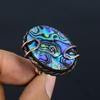 Abalone Shell Gemstone Copper Wire Wrapped Handmade Jewelry Ring