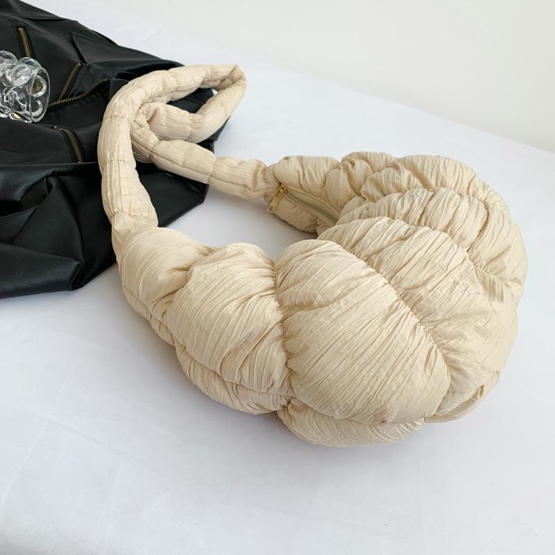 2024 Summer Pleated Cloud Bag Female Candy Color Large Capacity Shoulder Bag Women's Handbags Shopping Girls Pouch Tote Bags