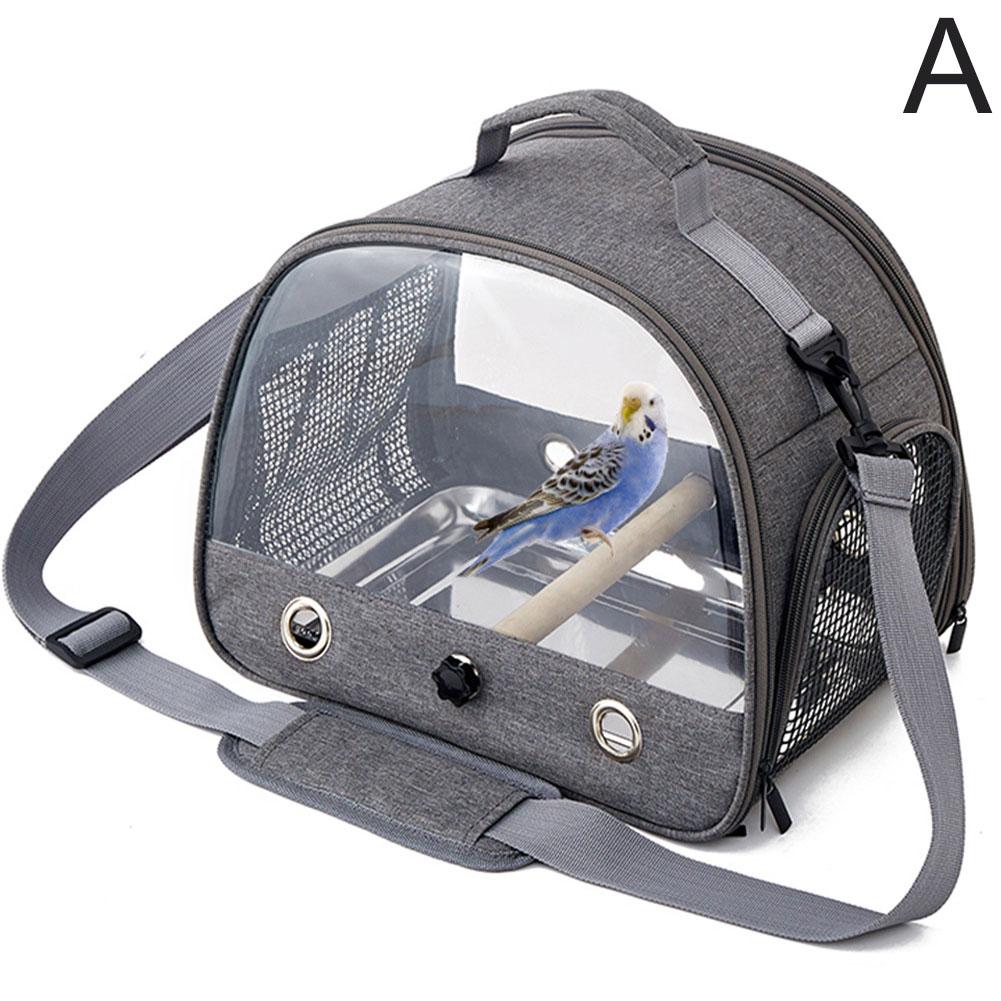 Portable Parrot Carrier Bag Bird Backpack with Perch for Birds Cage Side Window Foldable Samll Pet Travel Cage Bird Supplies