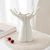White Ceramic Hand Vase, Arm Flower Vase Cute Unique Boho Minimalism Body Aesthetic Decorative Modern Nordic Style for Home Living Room Office Decor