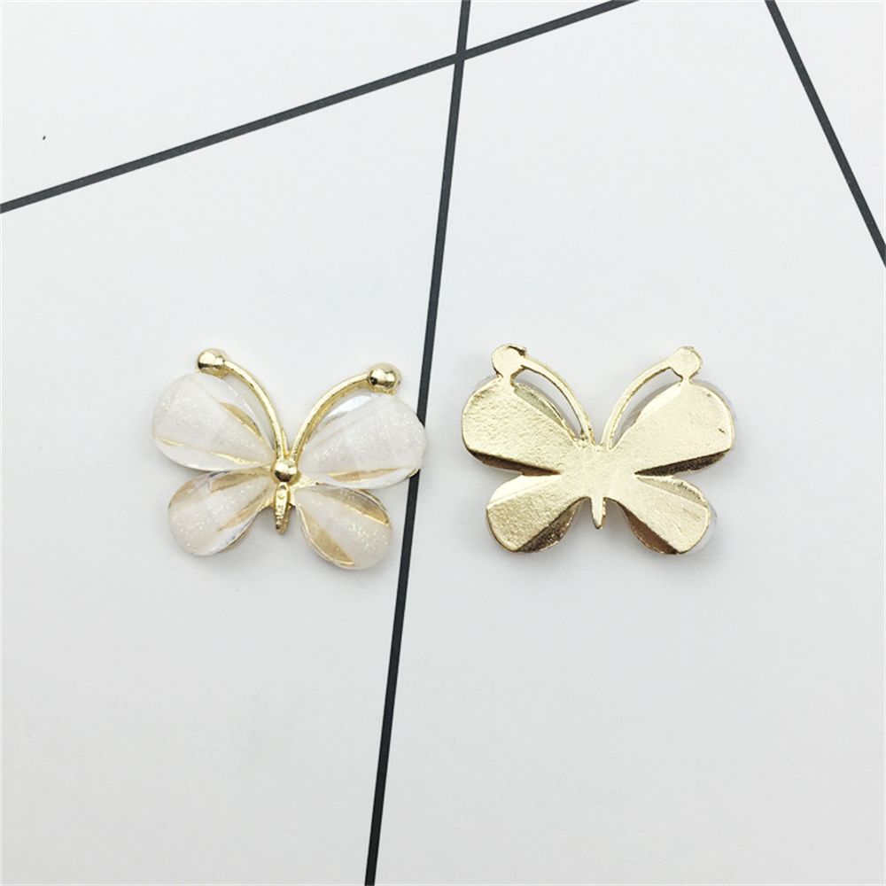 10Pcs/Set  Cute Colorful Butterfly Costume Decoration Alloy Stained Glass Buckle DIY Jewelry Accessories Wedding Card DIY Decor