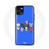 Case for Iphone 12 Mini BTS BT21 Tata Chimmy Cooky Rj Koya Shooky And Mang Play Music Blue Background